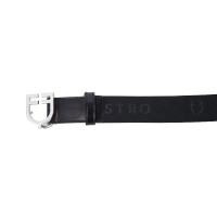 Cintura in pelle con elastico e scritta Equestro Nero / argento Cintura in pelle con elastico e scritta Equestro Nero / argento