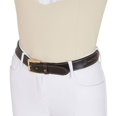 Cintura in pelle con ricamo artigianale Equestro Marrone scuro Cintura in pelle con ricamo artigianale Equestro Marrone scuro