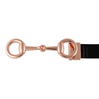 Cintura brillante da donna con fibbia a morsi Equestro Nero / oro rosa Cintura brillante da donna con fibbia a morsi Equestro Nero / oro rosa