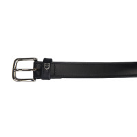 Cintura inglese in cuoio con filetto eggbutt Equestro Nero / argento Cintura inglese in cuoio con filetto eggbutt Equestro Nero / argento