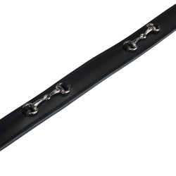 Cintura inglese in cuoio con filetto eggbutt Equestro Nero / argento