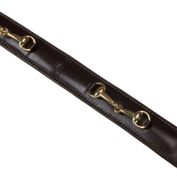 Cintura inglese in cuoio con filetto eggbutt Equestro Marrone / oro