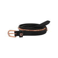 Cintura inglese in cuoio con clincher in oro rosa Equestro Nero Cintura inglese in cuoio con clincher in oro rosa Equestro Nero