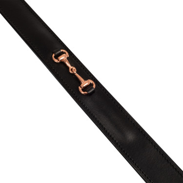 Cintura inglese con morso eggbutt in oro rosa Equestro Nero