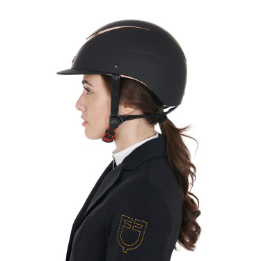 Casco unisex con telaio lucido Galaxy Equestro Nero / oro rosa lucido