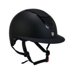 Casco ultra-leggero in plastica opaca resistente con ampia visiera (3 imbottiture) Eclipse Equestro Nero / nero