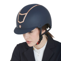 Casco ultraleggero con telaio lucido Eclipse Equestro Marino / oro rosa Blu marino