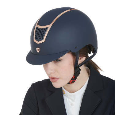 Casco ultraleggero con telaio lucido Eclipse Equestro Marino / oro rosa Blu marino