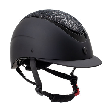 Casco da donna Galaxy con visiera stretta e strass Equestro Nero / nero lucido