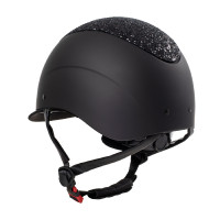 Casco da donna Galaxy con visiera stretta e strass Equestro Nero / nero lucido Casco da donna Galaxy con visiera stretta e strass Equestro Nero / nero lucido