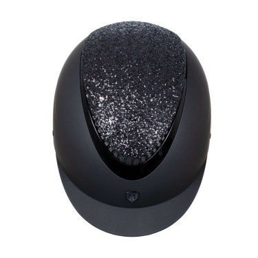 Casco da donna Galaxy con visiera stretta e strass Equestro Nero / nero lucido