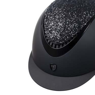 Casco da donna Galaxy con visiera stretta e strass Equestro Nero / nero lucido