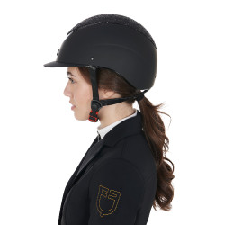 Casco da donna Galaxy con visiera stretta e strass Equestro Nero / nero lucido