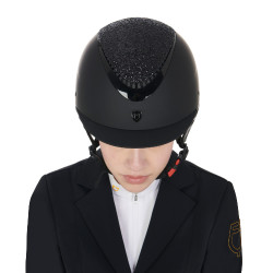 Casco da donna Galaxy con visiera stretta e strass Equestro Nero / nero lucido