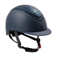 Casco da donna Galaxy con visiera stretta e strass Equestro Marina / marina brillante Blu