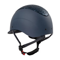 Casco da donna Galaxy con visiera stretta e strass Equestro Marina / marina brillante Blu