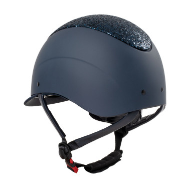 Casco da donna Galaxy con visiera stretta e strass Equestro Marina / marina brillante Blu