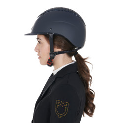 Casco da donna Galaxy con visiera stretta e strass Equestro Marina / marina brillante Blu