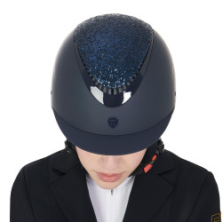 Casco da donna Galaxy con visiera stretta e strass Equestro Marina / marina brillante Blu