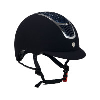 Casco in velluto ultra-leggero con strass Eclipse Equestro Marino / argento Blu