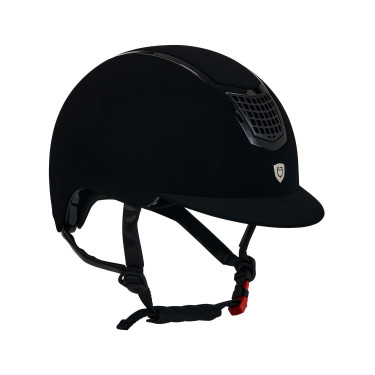 Casco Eclipse in velluto tinta unita (3 imbottiture) Equestro Nero / nero