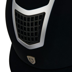 Casco Eclipse in velluto tinta unita (3 imbottiture) Equestro Nero / argento Casco Eclipse in velluto tinta unita (3 imbottiture) Equestro Nero / argento