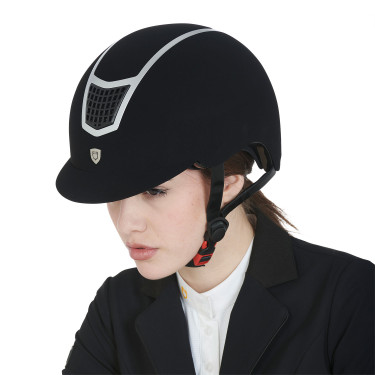 Casco Eclipse in velluto tinta unita (3 imbottiture) Equestro Nero / argento Casco Eclipse in velluto tinta unita (3 imbottiture) Equestro Nero / argento