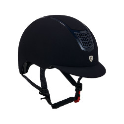 Casco Eclipse in velluto tinta unita (3 imbottiture) Equestro Marina / marina Blu