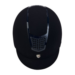 Casco Eclipse in velluto tinta unita (3 imbottiture) Equestro Marina / marina Blu