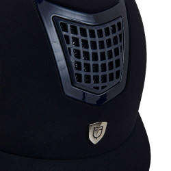 Casco Eclipse in velluto tinta unita (3 imbottiture) Equestro Marina / marina Blu
