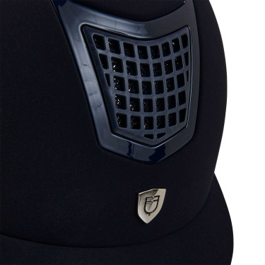 Casco Eclipse in velluto tinta unita (3 imbottiture) Equestro Marina / marina Blu