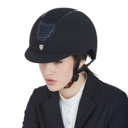 Casco Eclipse in velluto tinta unita (3 imbottiture) Equestro Marina / marina Blu