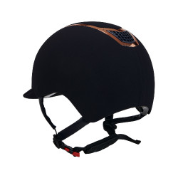 Casco Eclipse in velluto tinta unita (3 imbottiture) Equestro Marino / oro rosa Blu marino Casco Eclipse in velluto tinta unita (3 imbottiture) Equestro Marino / oro rosa Blu marino