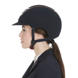 Casco Eclipse in velluto tinta unita (3 imbottiture) Equestro Marino / oro rosa Blu marino Casco Eclipse in velluto tinta unita (3 imbottiture) Equestro Marino / oro rosa Blu marino