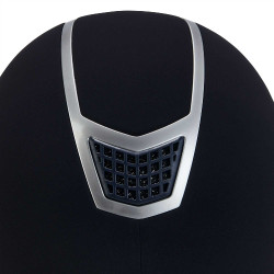 Casco Eclipse in velluto tinta unita (3 imbottiture) Equestro Marino / argento Blu