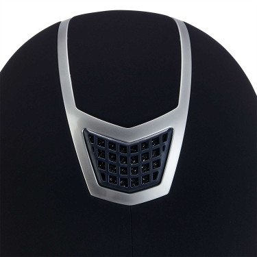 Casco Eclipse in velluto tinta unita (3 imbottiture) Equestro Marino / argento Blu