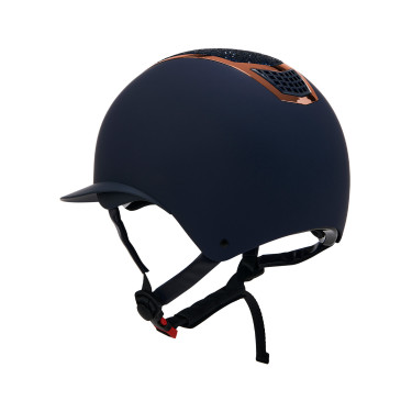 Casco Eclipse con strass e visiera larga (3 imbottiture) Equestro Marino / oro rosa Blu marino
