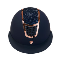 Casco Eclipse con strass e visiera larga (3 imbottiture) Equestro Nero / argento