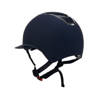 Casco Eclipse con strass e visiera larga (3 imbottiture) Equestro Marino / argento Blu