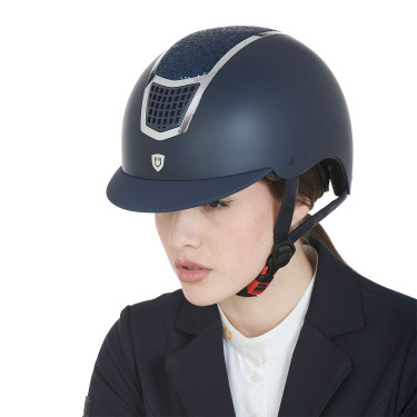 Casco Eclipse con strass Equestro Marino / argento Blu