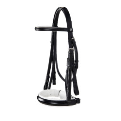 Glattes Leder-Dressurzaumzeug Dressage+ Equestro Nero Glattes Leder-Dressurzaumzeug Dressage+ Equestro Nero