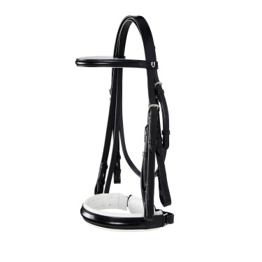 Glattes Leder-Dressurzaumzeug Dressage+ Equestro Nero Glattes Leder-Dressurzaumzeug Dressage+ Equestro Nero