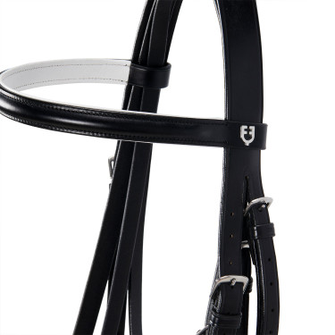 Glattes Leder-Dressurzaumzeug Dressage+ Equestro Nero Glattes Leder-Dressurzaumzeug Dressage+ Equestro Nero