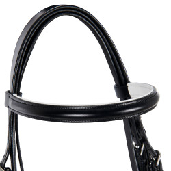 Glattes Leder-Dressurzaumzeug Dressage+ Equestro Nero Glattes Leder-Dressurzaumzeug Dressage+ Equestro Nero