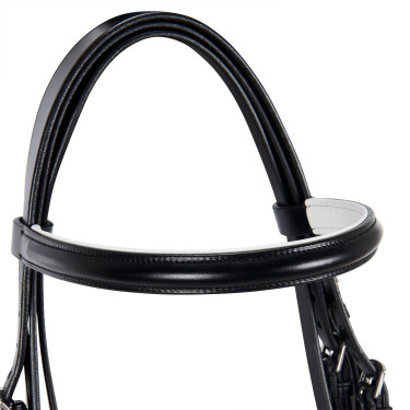 Glattes Leder-Dressurzaumzeug Dressage+ Equestro Nero Glattes Leder-Dressurzaumzeug Dressage+ Equestro Nero
