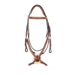 Briglia con capezzina messicana e montone sintetico Equestro Cognac Marrone