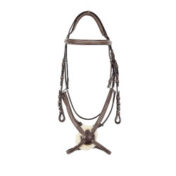 Briglia con capezzina messicana e montone sintetico Equestro Marrone scuro