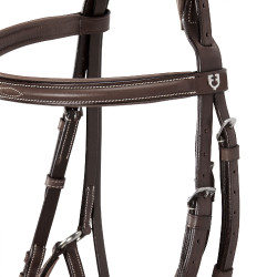 Briglia con capezzina messicana e montone sintetico Equestro Marrone scuro