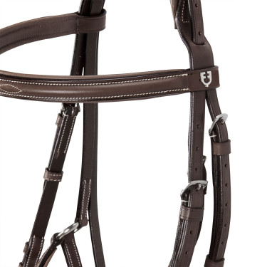 Briglia con capezzina messicana e montone sintetico Equestro Marrone scuro