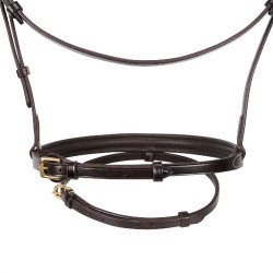 Briglia inglese in cuoio clincher senza redini Equestro Marrone scuro